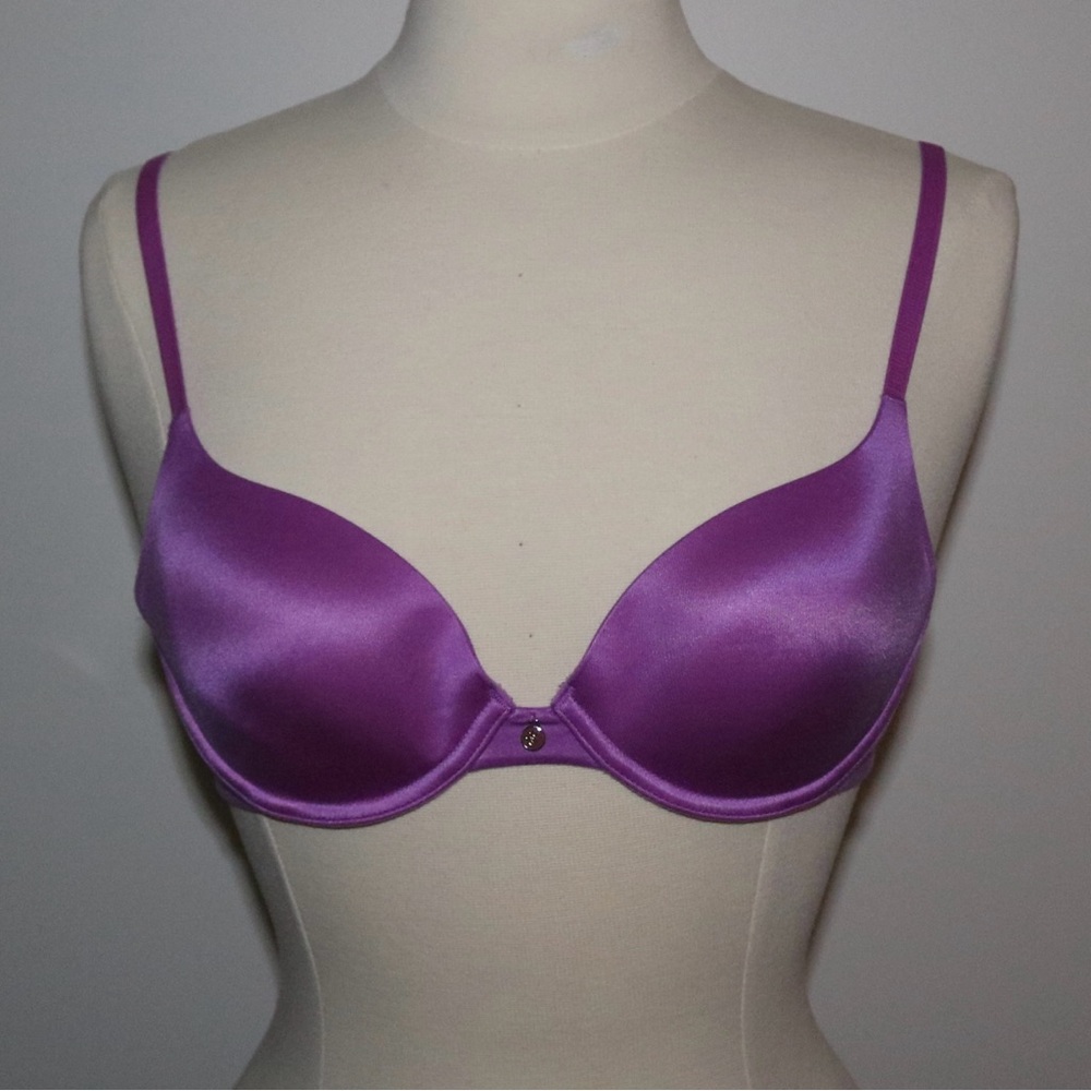 Vintage Victoria’s Secret purple satin bra with VS charm